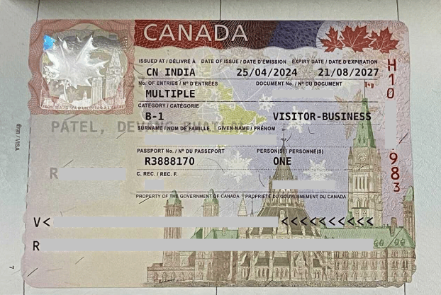 Canada visa example