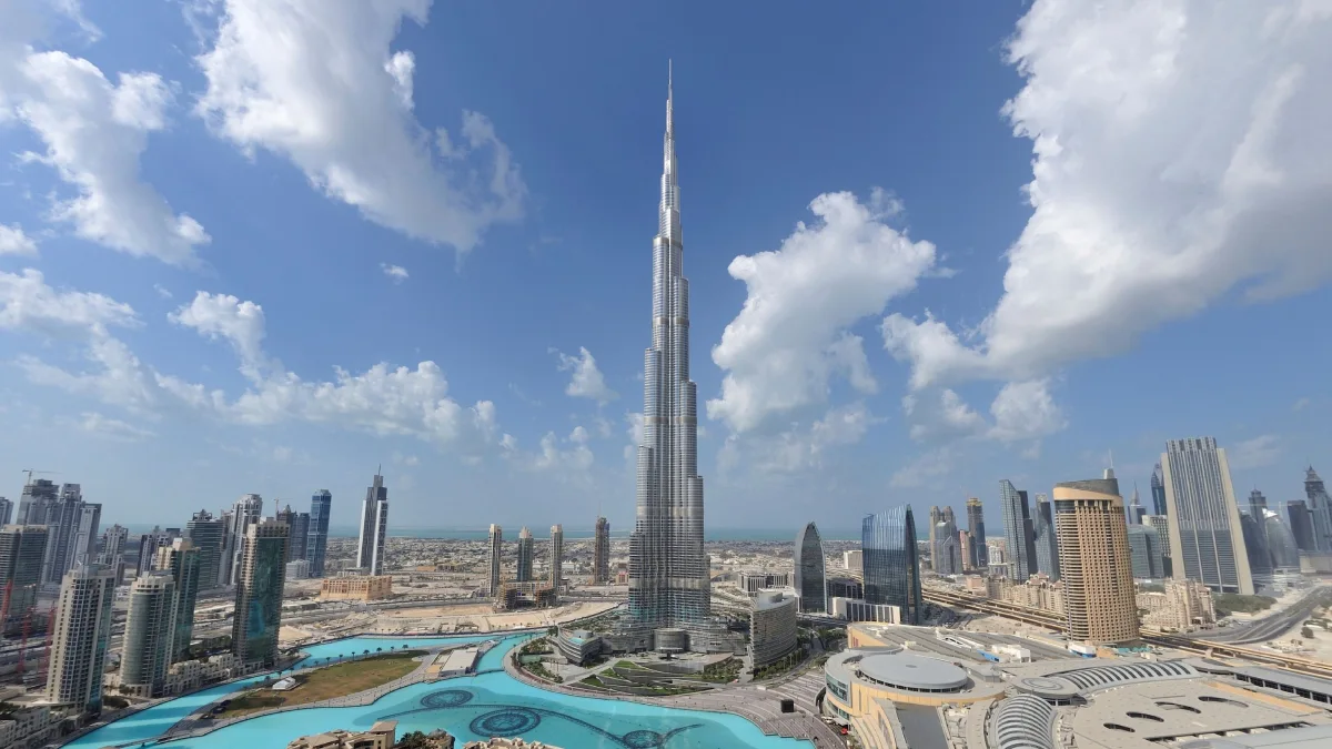 Burj Khalifa observation deck tickets with panoramic view of Dubai city skyline